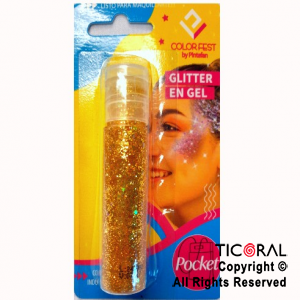 GLITTER EN GEL PELO ROSTRO CUERPO ORO 854-01 X 20 GR x 1